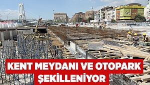 Kent meydanı ve otopark şekilleniyor