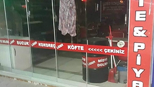 Kurşunlanan işyerine etek astılar