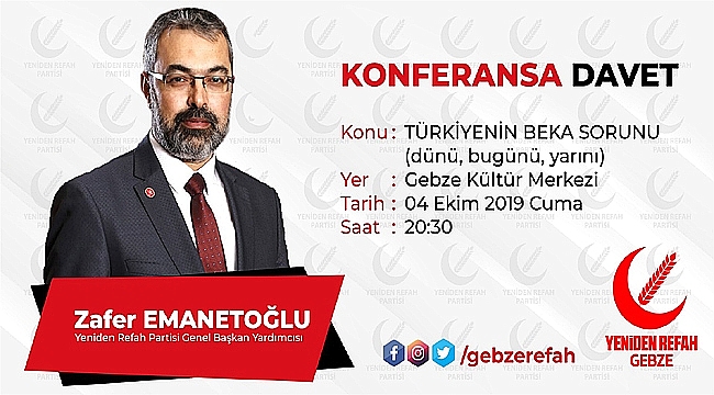 Yeniden Refah, Gebze’de konferans düzenliyor