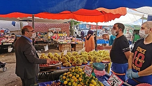 Başkan Acay pazarcı esnafını ziyaret etti