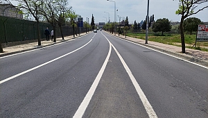 Gebze Ankara Caddesi'nin yol çizgileri çizildi   