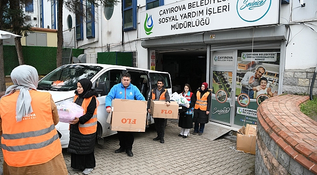 Çayırova'ya gelen depremzedelere yardım