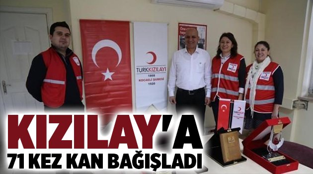 Kızılay'a 71 kez kan bağışladı