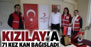 Kızılay'a 71 kez kan bağışladı